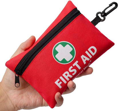 General Medi Mini Erste-Hilfe-Set, 110-teiliges kleines Erste-Hilfe-Set – inkl. Rettungsdecke, Schere für Reise, Zuhause, Büro, Fahrzeug, Camping, Arbeitsplatz & Outdoor (Rot)