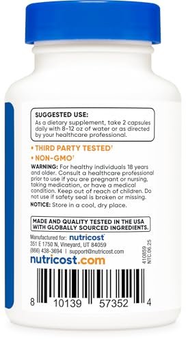 Nutricost Coleus Forskohlii 500 mg, 60 Kapseln – Höchste Wirksamkeit