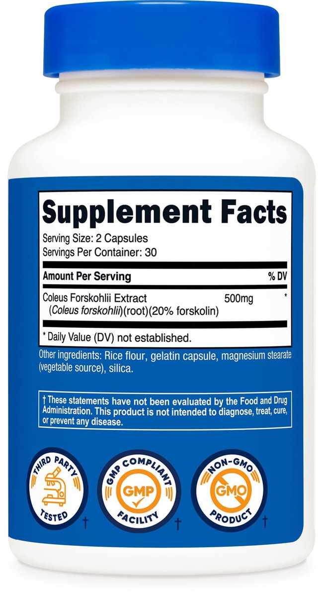 Nutricost Coleus Forskohlii 500 mg, 60 Kapseln – Höchste Wirksamkeit