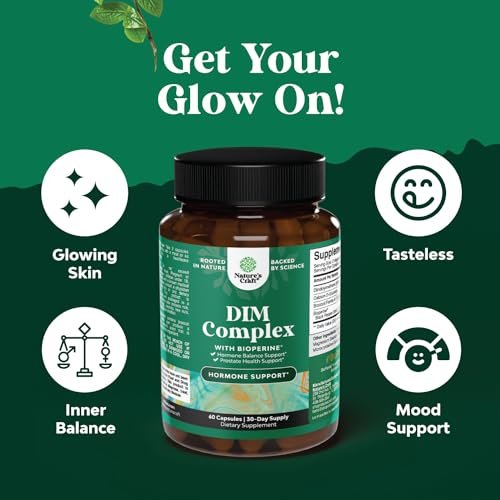 Reines DIM Supplement für Männer mit Bioperin – DIM Östrogenblocker für Männer für Hormonhaushalt & Prostata Gesundheit – Diindolylmethan Testosteron Komplex mit Brokkoliröschen – 60 Kapseln