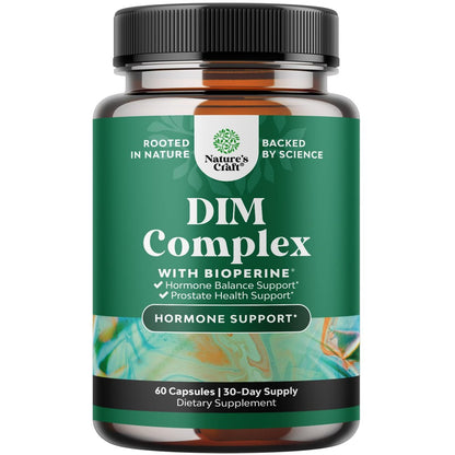 Reines DIM Supplement für Männer mit Bioperin – DIM Östrogenblocker für Männer für Hormonhaushalt & Prostata Gesundheit – Diindolylmethan Testosteron Komplex mit Brokkoliröschen – 60 Kapseln