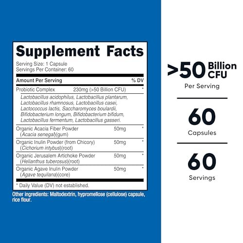 Nutricost Probiotic Complex - 50 Milliarden KBE, 60 Kapseln - Probiotikum für Männer und Frauen - Vegetarische Kapseln, Non-GMO, Glutenfrei