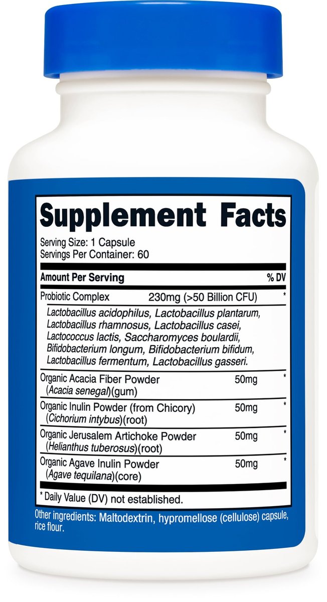Nutricost Probiotic Complex - 50 Milliarden KBE, 60 Kapseln - Probiotikum für Männer und Frauen - Vegetarische Kapseln, Non-GMO, Glutenfrei