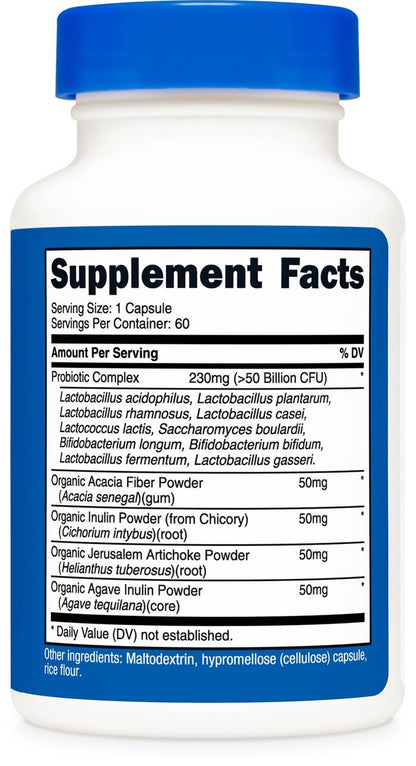 Nutricost Probiotic Complex - 50 Milliarden KBE, 60 Kapseln - Probiotikum für Männer und Frauen - Vegetarische Kapseln, Non-GMO, Glutenfrei