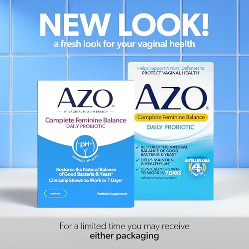 AZO Complete Feminine Balance – Tägliche Vaginale Probiotika für Frauen, klinisch erwiesen zum Schutz der Vaginalgesundheit, hilft pH-Wert und Hefepilze auszugleichen, 30 Kapseln