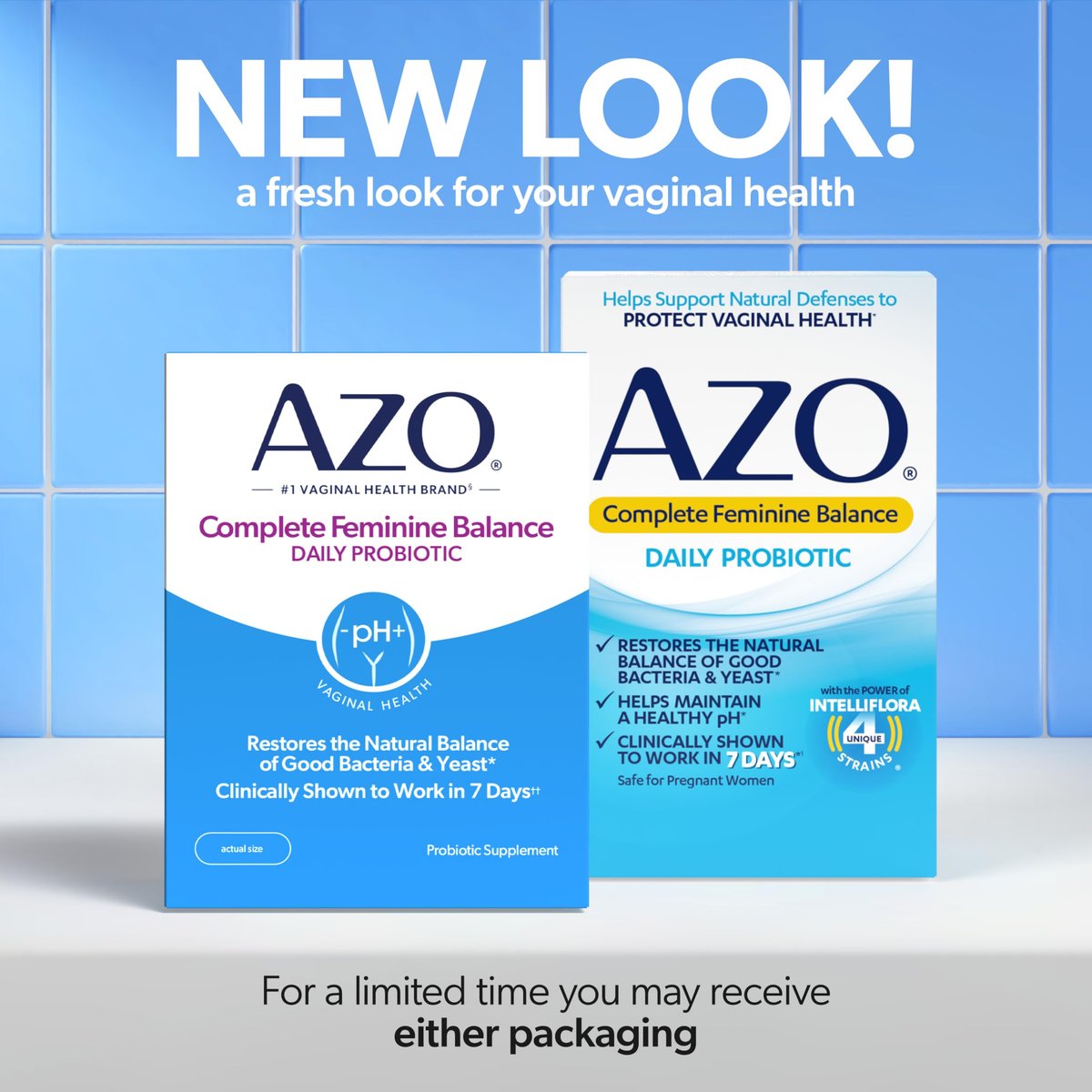 AZO Complete Feminine Balance – Tägliche Vaginale Probiotika für Frauen, klinisch erwiesen zum Schutz der Vaginalgesundheit, hilft pH-Wert und Hefepilze auszugleichen, 30 Kapseln