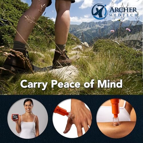 Archer MedTech Ven-Ex Schlangenbiss-Set & Bienenstich-Set – Tragbarer Giftabsauger für Menschen und Hunde mit Tourniquet, Bonus CPR-Gesichtsschutz, Outdoor-Erste-Hilfe für Wandern, Camping & Rucksackreisen