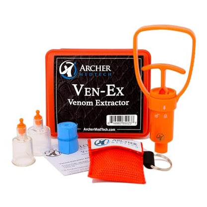 Archer MedTech Ven-Ex Schlangenbiss-Set & Bienenstich-Set – Tragbarer Giftabsauger für Menschen und Hunde mit Tourniquet, Bonus CPR-Gesichtsschutz, Outdoor-Erste-Hilfe für Wandern, Camping & Rucksackreisen