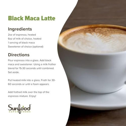 Sunfoods Superfoods Bio Schwarze Maca Pulver – Schwarze Maca Wurzelpulver für Männer & Frauen, Peruanisch, Roh, Vegan, Premium Schwarze Maca – 113 g Beutel