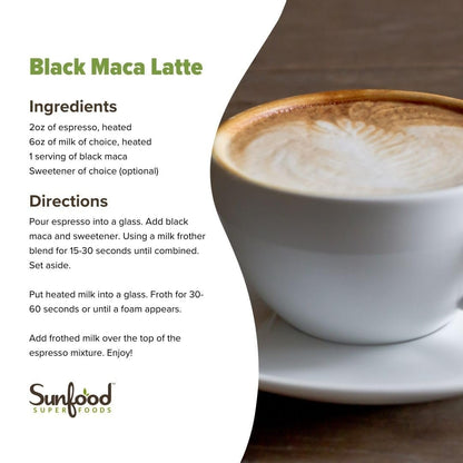 Sunfoods Superfoods Bio Schwarze Maca Pulver – Schwarze Maca Wurzelpulver für Männer & Frauen, Peruanisch, Roh, Vegan, Premium Schwarze Maca – 113 g Beutel