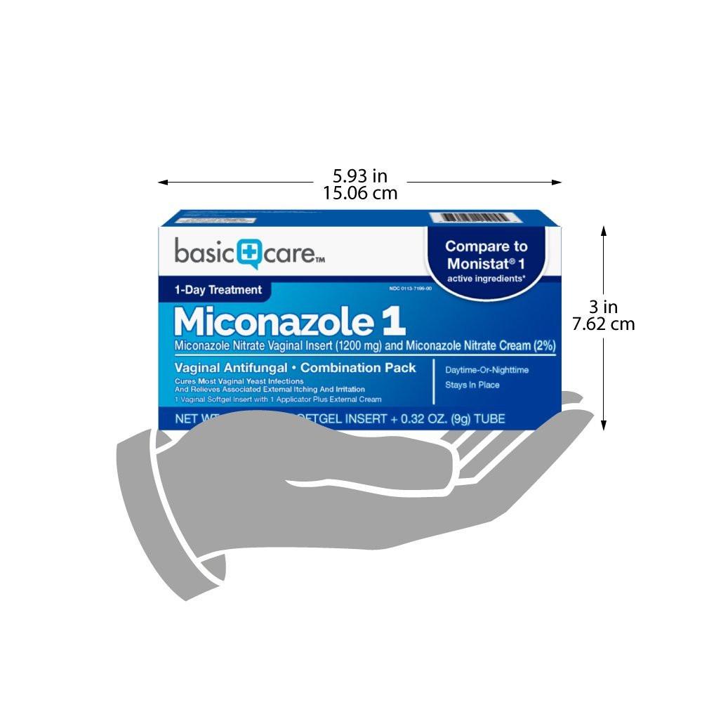 Miconazolnitrat Vaginalzäpfchen 1200 mg und Miconazolnitrat Creme 2%, 1-Tages-Behandlung, Lindert Juckreiz, Vaginale Hefepilzinfektion, 0,32 Unze, 1 Stück