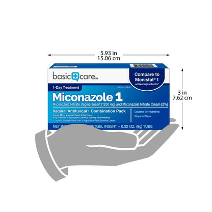 Miconazolnitrat Vaginalzäpfchen 1200 mg und Miconazolnitrat Creme 2%, 1-Tages-Behandlung, Lindert Juckreiz, Vaginale Hefepilzinfektion, 0,32 Unze, 1 Stück