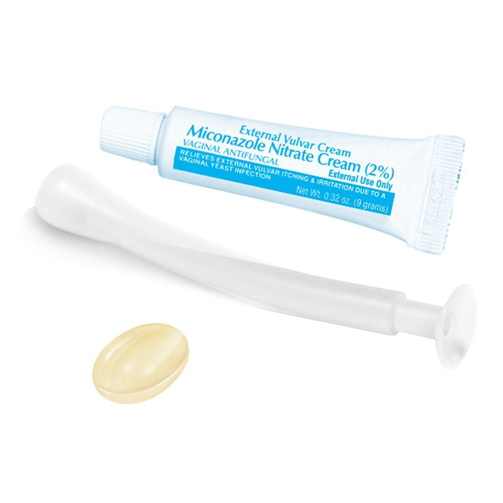 Miconazolnitrat Vaginalzäpfchen 1200 mg und Miconazolnitrat Creme 2%, 1-Tages-Behandlung, Lindert Juckreiz, Vaginale Hefepilzinfektion, 0,32 Unze, 1 Stück