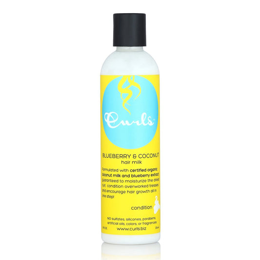 Curls Blueberry Bliss Blaubeer & Kokosnuss Haarmilch - 236 ml, Leave-In Conditioner und Styler, Feuchtigkeitsspendend & Pflegend, für Lockiges, Naturbelassenes und Krauses Haar