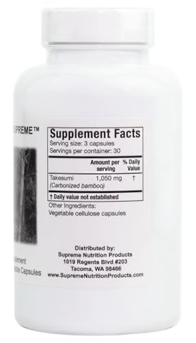 Supreme Nutrition Takesumi Supreme – 90 vegane Kapseln mit reinem aktiviertem Bambuskohle