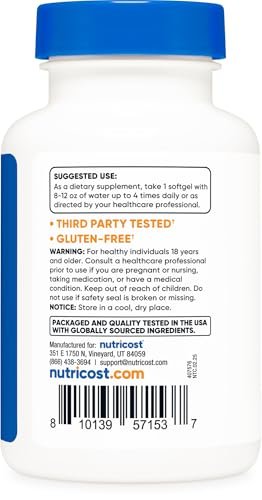 Nutricost Knoblauch 1000mg, 240 Weichkapseln – Geruchslos, Premium Glutenfreies Nahrungsergänzungsmittel