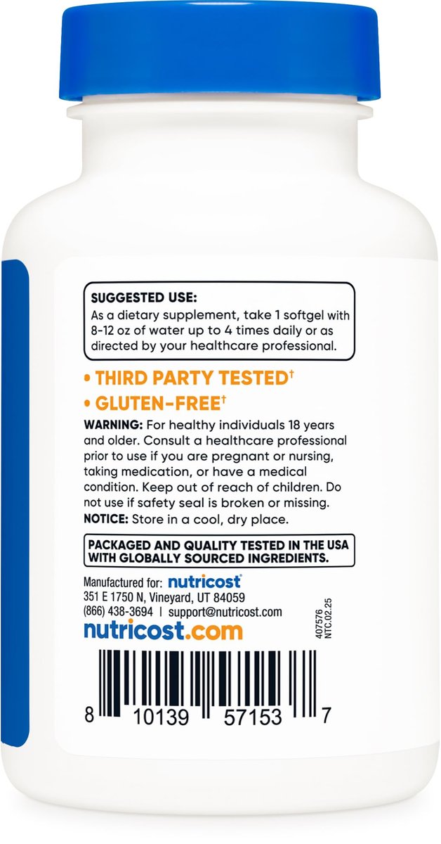 Nutricost Knoblauch 1000mg, 240 Weichkapseln – Geruchslos, Premium Glutenfreies Nahrungsergänzungsmittel