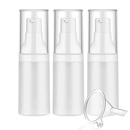 Mild East 3er Set 20ml Sterile Airless Pumpe Flasche mit Trichter – Matte Lotionflaschen für Reise, Nachfüllbar, Leicht zu Befüllen