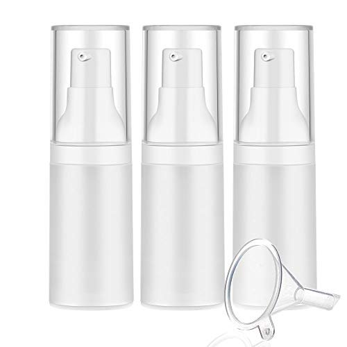 Mild East 3er Set 20ml Sterile Airless Pumpe Flasche mit Trichter – Matte Lotionflaschen für Reise, Nachfüllbar, Leicht zu Befüllen