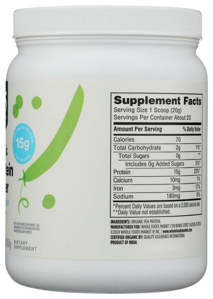 365 by Whole Foods Market Bio Erbsenprotein, 454 g