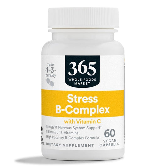 365 by Whole Foods Market, Stress B-Complex mit Vitamin C, Energie- und Nervensystem-Unterstützung, vegan, 60 Kapseln