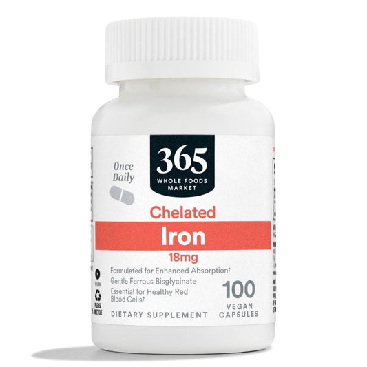 365 by Whole Foods Market, Chelat-Eisen 18 mg, vegan, 100 Kapseln