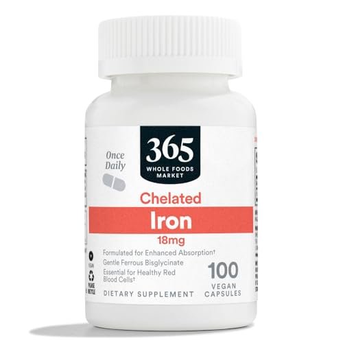 365 by Whole Foods Market, Chelat-Eisen 18 mg, vegan, 100 Kapseln