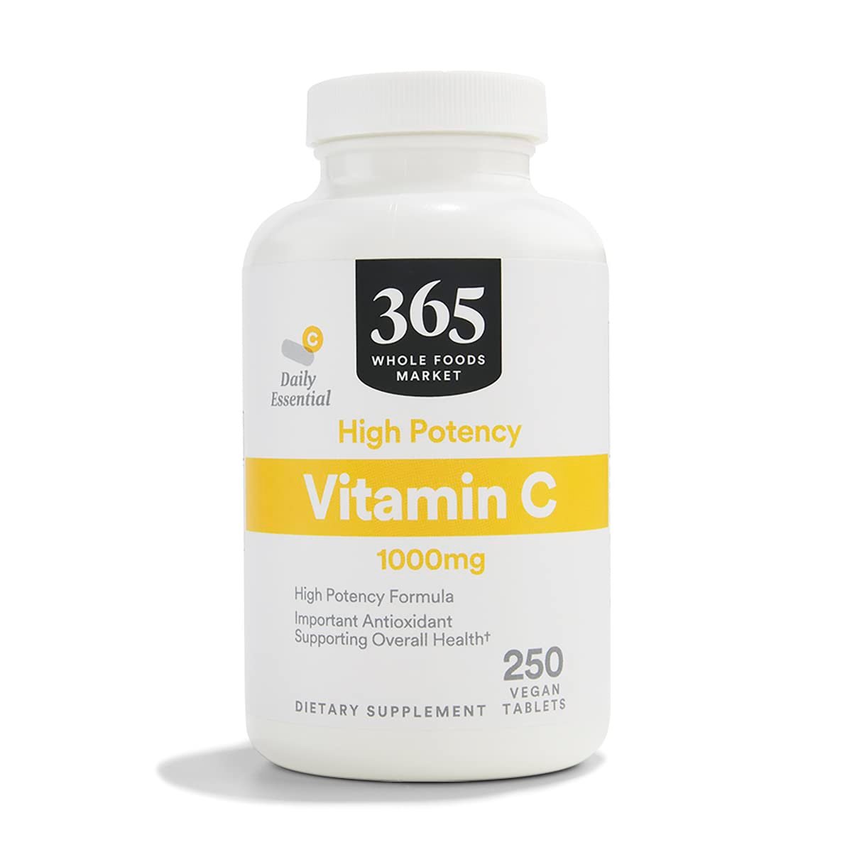 365 by Whole Foods Market Hochdosiertes Vitamin C 1000 mg, vegan, 250 Tabletten