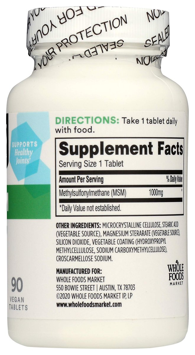 365 by Whole Foods Market, MSM 1000 mg, 90 Tabletten