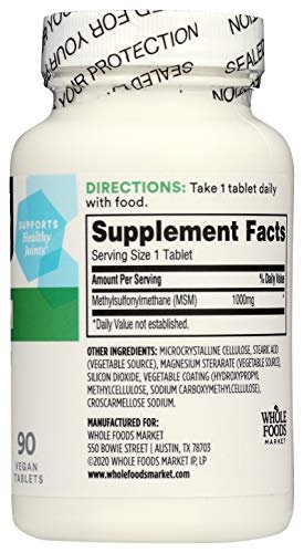 365 by Whole Foods Market, MSM 1000 mg, 90 Tabletten