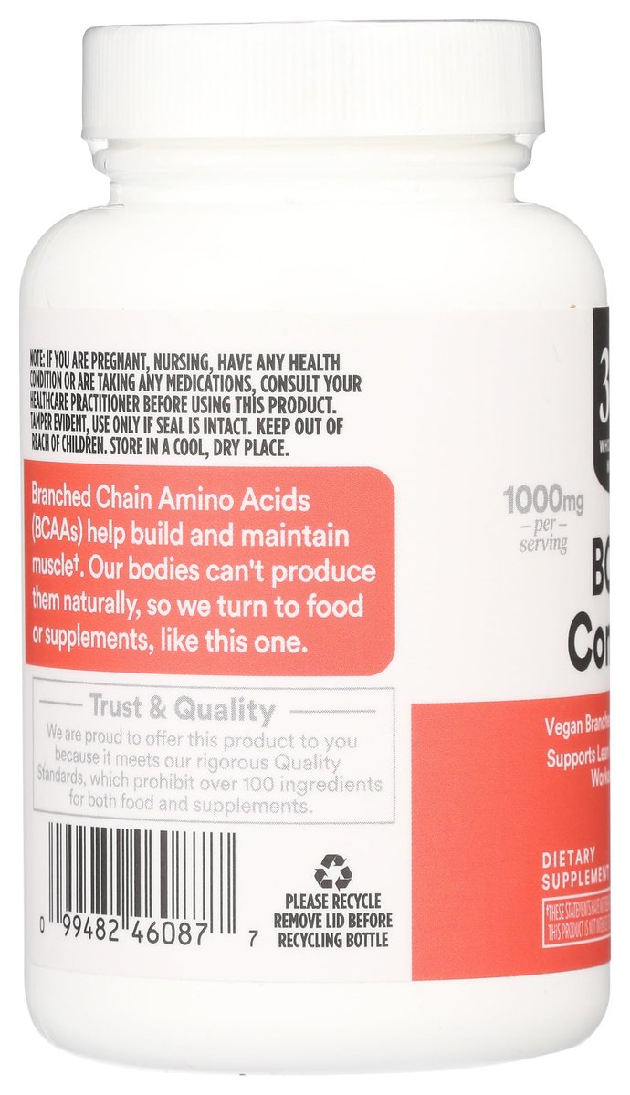 Whole Foods Market BCAA Complex – 60 Kapseln, essenzielle Aminosäuren für Muskelaufbau und Regeneration