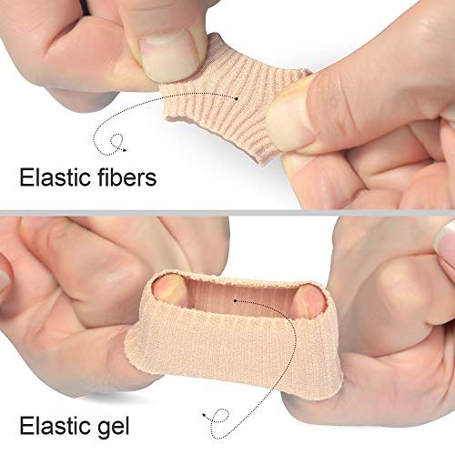 DYKOOK Schneidbare Zehenröhrchen Sleeves 5er-Pack – Elastisches Gewebe mit Silikongel-Futter – Zehenschoner zur Druckentlastung, gegen Hühneraugen und Hornhaut