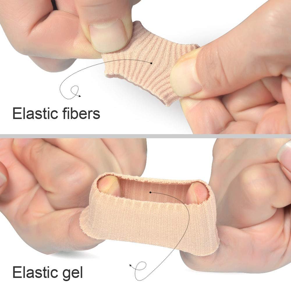 DYKOOK Schneidbare Zehenröhrchen Sleeves 5er-Pack – Elastisches Gewebe mit Silikongel-Futter – Zehenschoner zur Druckentlastung, gegen Hühneraugen und Hornhaut
