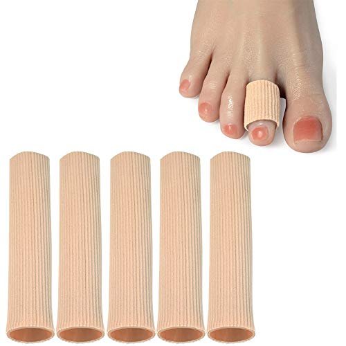 DYKOOK Schneidbare Zehenröhrchen Sleeves 5er-Pack – Elastisches Gewebe mit Silikongel-Futter – Zehenschoner zur Druckentlastung, gegen Hühneraugen und Hornhaut