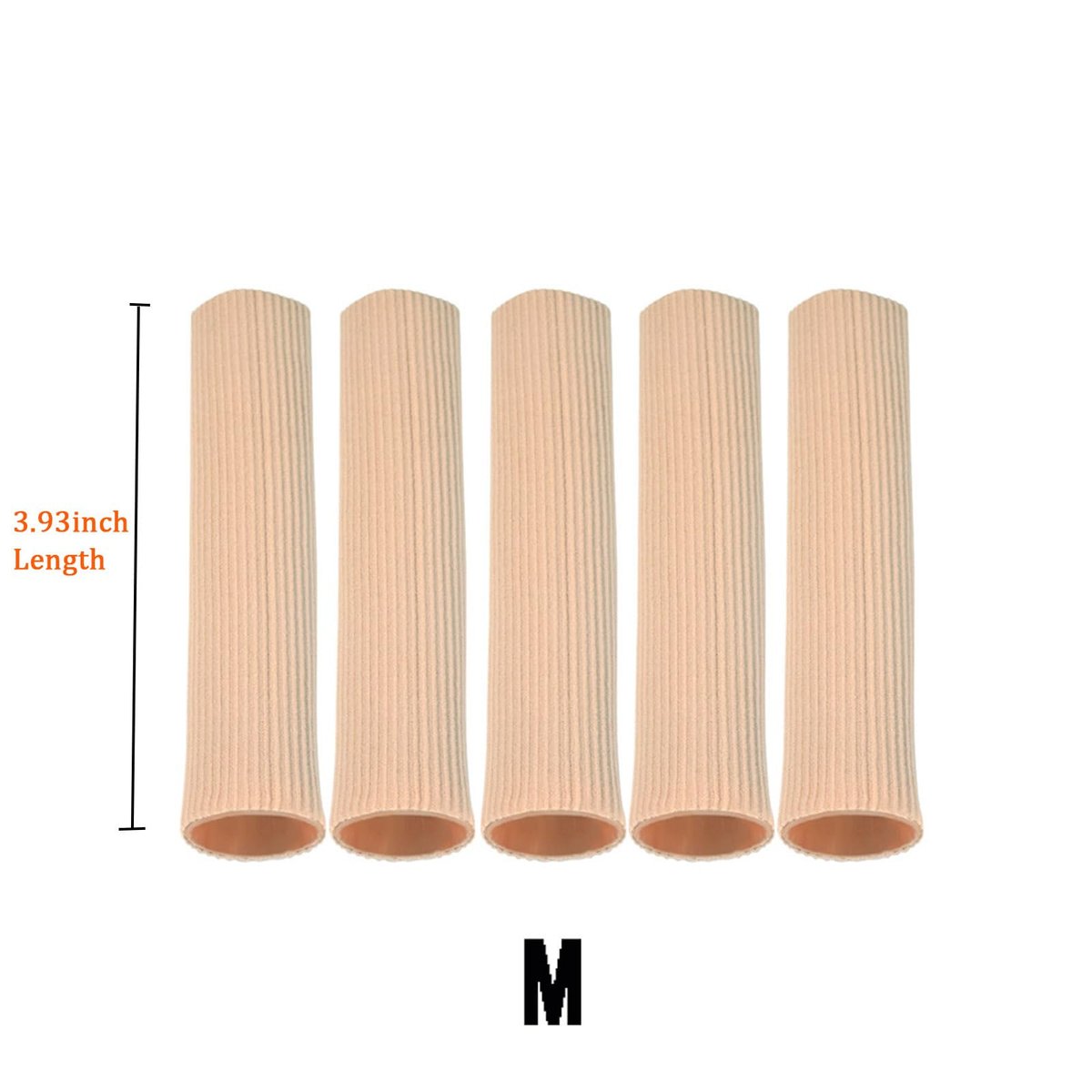 DYKOOK Schneidbare Zehenröhrchen Sleeves 5er-Pack – Elastisches Gewebe mit Silikongel-Futter – Zehenschoner zur Druckentlastung, gegen Hühneraugen und Hornhaut