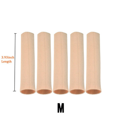 DYKOOK Schneidbare Zehenröhrchen Sleeves 5er-Pack – Elastisches Gewebe mit Silikongel-Futter – Zehenschoner zur Druckentlastung, gegen Hühneraugen und Hornhaut