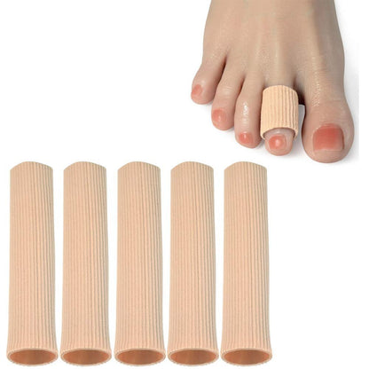 DYKOOK Schneidbare Zehenröhrchen Sleeves 5er-Pack – Elastisches Gewebe mit Silikongel-Futter – Zehenschoner zur Druckentlastung, gegen Hühneraugen und Hornhaut