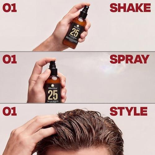 THESALONGUY 25 Spray Leave-In Conditioner – Kollagen, Keratin & Biotin Haarrepair für Männer & Frauen – Stärkt, entwirrt & schützt – Leichte, nicht fettende Formel (118 ml)