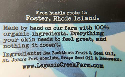 Legend's Creek Farm Kräutersalbe – Heilsalbe mit Sanddornöl & Johanniskraut – natürlicher Balsam für trockene Haut & Hautreizungen – 28g Handgemacht in den USA (Sanddorn)