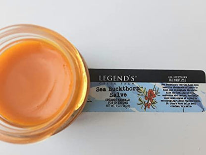 Legend's Creek Farm Kräutersalbe – Heilsalbe mit Sanddornöl & Johanniskraut – natürlicher Balsam für trockene Haut & Hautreizungen – 28g Handgemacht in den USA (Sanddorn)
