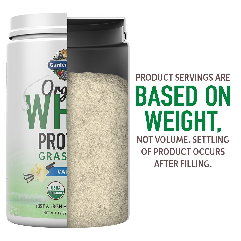 Garden of Life Grass Fed Molkenproteinpulver Vanille – 21g Protein für Frauen & Männer + Probiotika – 12 Portionen – Glutenfrei, Nicht-GVO, Koscher, Human, RBST & rBGH Hormonfrei