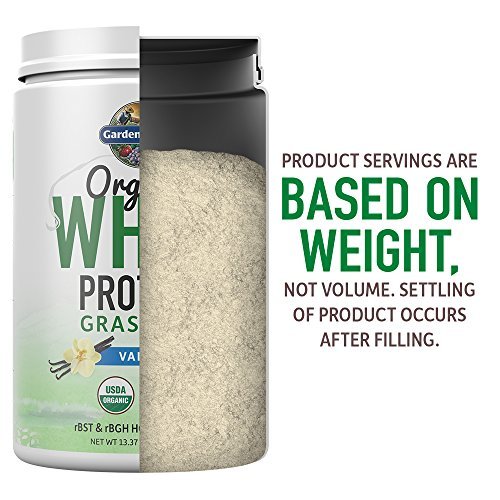 Garden of Life Grass Fed Molkenproteinpulver Vanille – 21g Protein für Frauen & Männer + Probiotika – 12 Portionen – Glutenfrei, Nicht-GVO, Koscher, Human, RBST & rBGH Hormonfrei