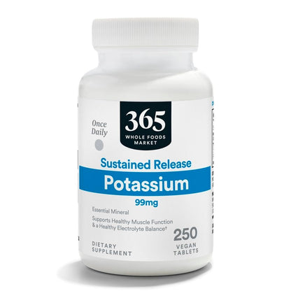 365 by Whole Foods Market Kalium 99mg mit verzögerter Freisetzung, vegan, 250 Tabletten