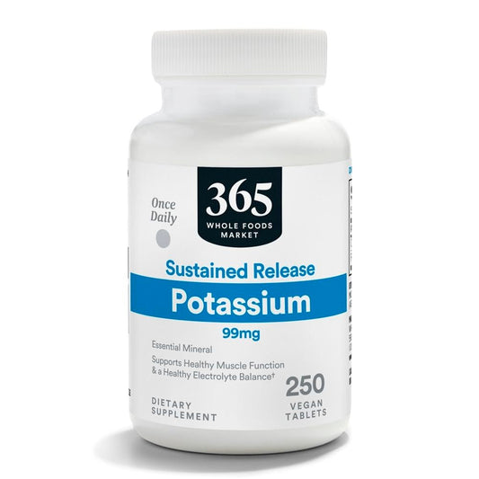 365 by Whole Foods Market Kalium 99mg mit verzögerter Freisetzung, vegan, 250 Tabletten