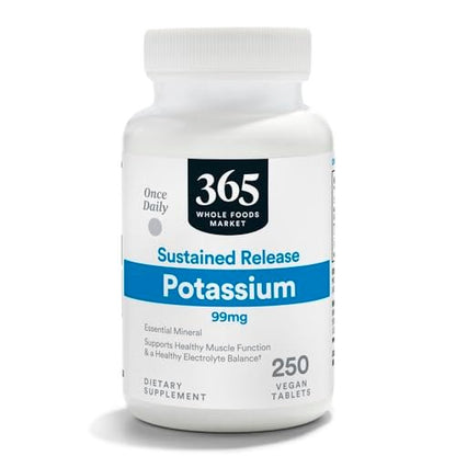 365 by Whole Foods Market Kalium 99mg mit verzögerter Freisetzung, vegan, 250 Tabletten