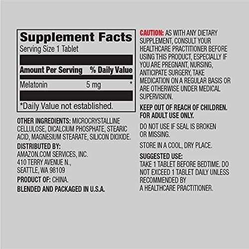 Melatonin 5 mg Kapseln – Vegan, für gelegentliche Schlaflosigkeit, 195 Kapseln (6-Monatsvorrat)