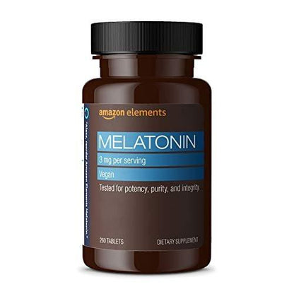 Amazon Elements Melatonin 3 mg – Vegan, ungeschmackvoll, 260 Tabletten, 8-Monats-Vorrat (Verpackung kann variieren)