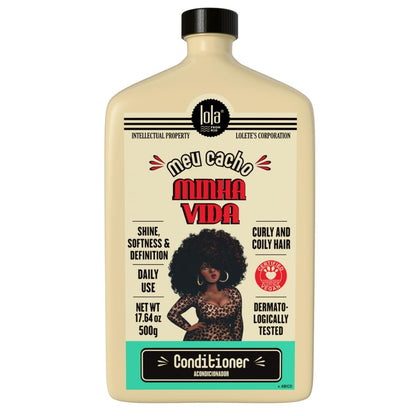 Lola From Rio - Meu Cacho Minha Vida - Haarpflege-Spülung für trockenes, sprödes, krauses Lockenhaar, nährend, 500 ml