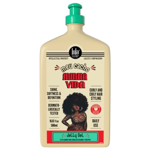 Lola From Rio – Meu Cacho Minha Vida – Feuchtigkeitsspendendes Jelly Gel für definierte, federnde Locken & Wellen – Flexibler Halt Styling Gel für lockiges Haar – 500 ml