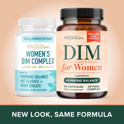 DIM Supplement für Frauen 250 mg | Östrogen- & Hormonbalance | Wechseljahre, Hitzewallungen & Nachtschweiß Unterstützung | DIM Complex mit BioPerin | Glutenfrei | 60 Stück
